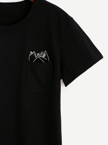 Gesture Print Pocket Patch Tee
