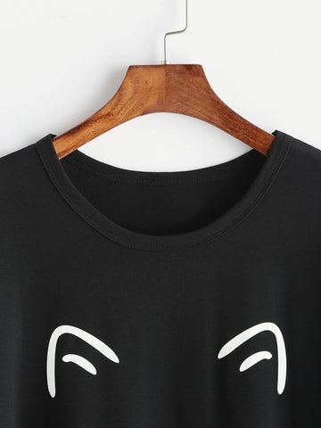 Cat Print Tee