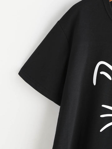Cat Print Tee
