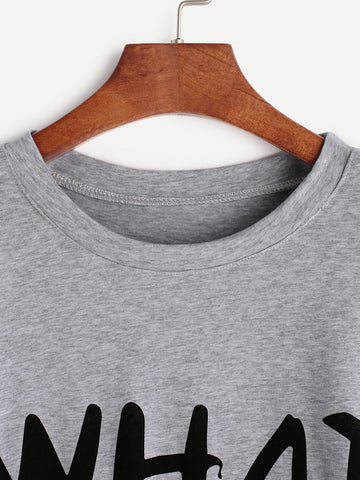 Letter Print Ripped Tee