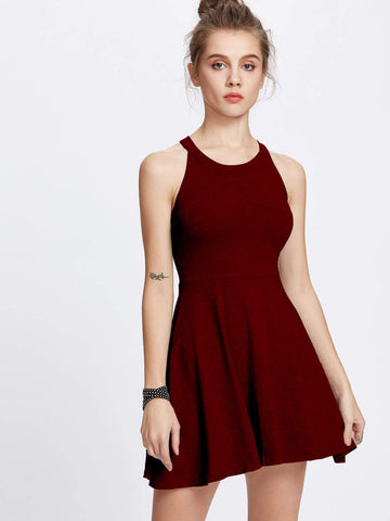 Halter Neck Skater Dress