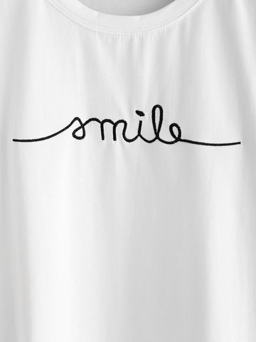 Letter Embroidered Tee