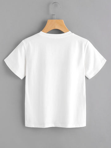 Letter Embroidered Tee