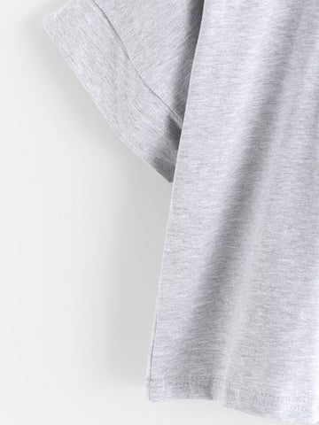 Planet Print Crop Tee