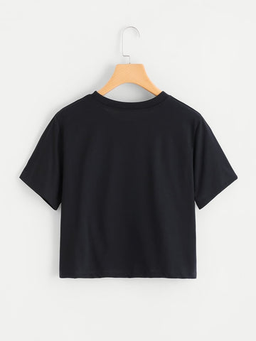 Graphic Print Crop Tee