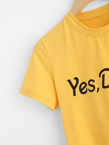 Letter Graphic Crop Tee