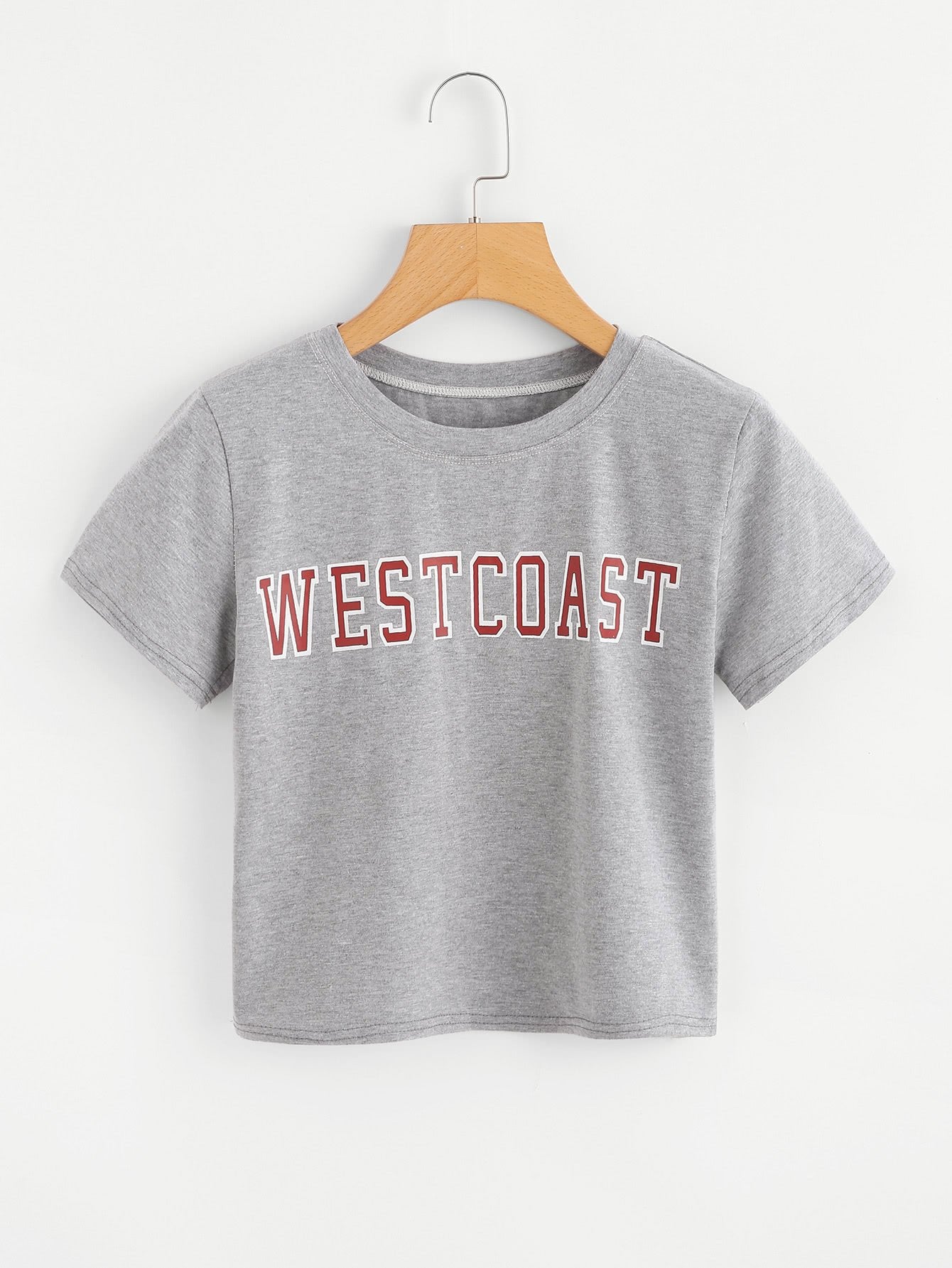 Round Neck Letter Graphic Tee