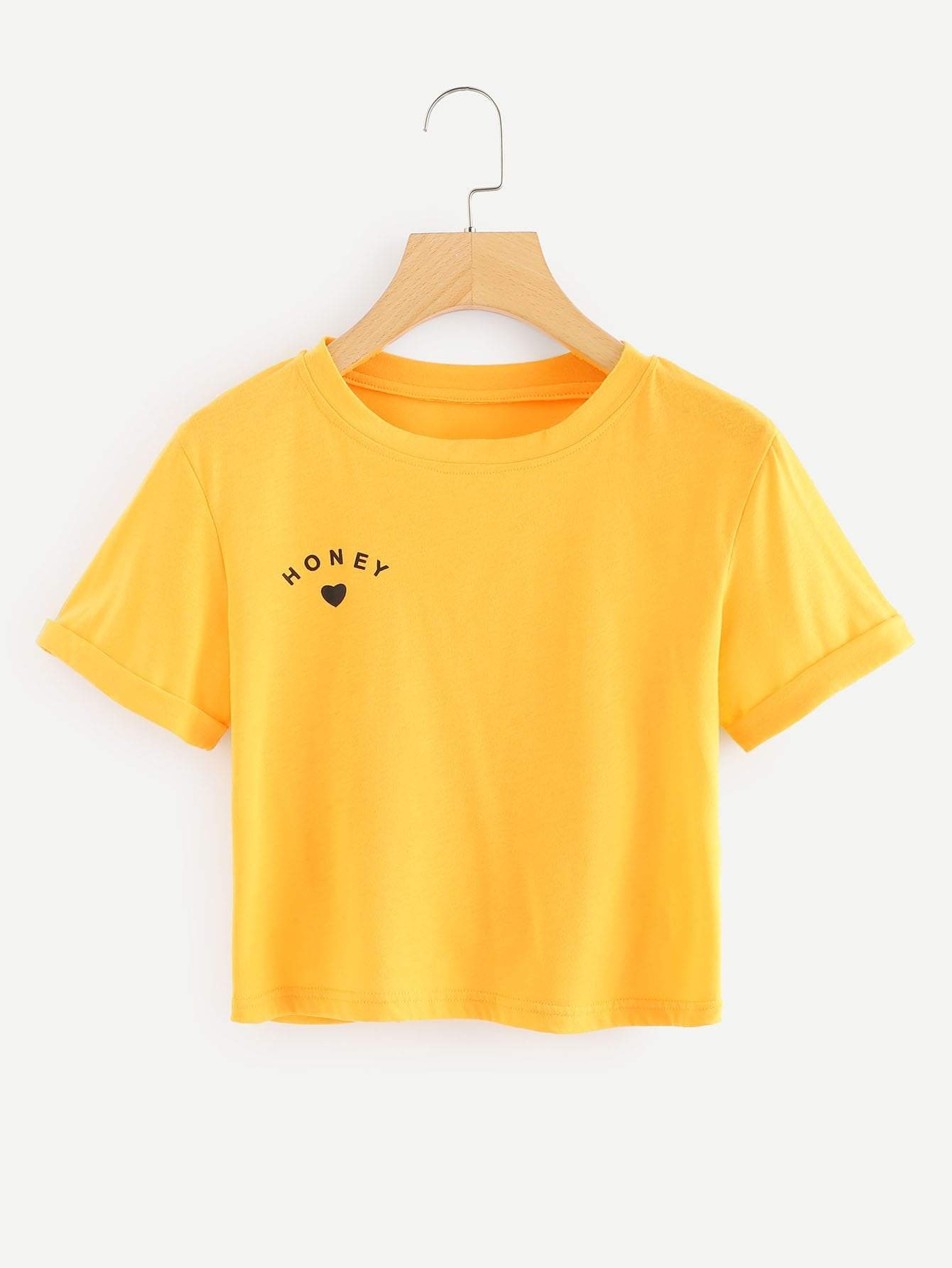 Letter Graphic Crop Tee