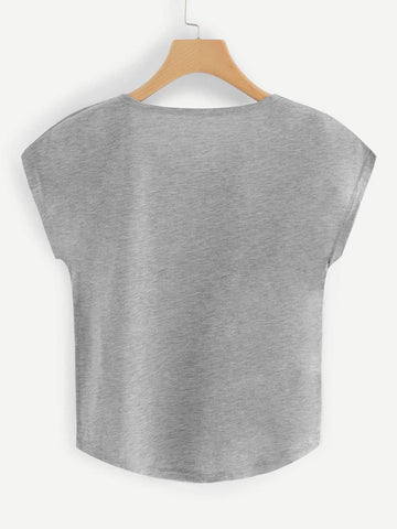 Figure Print Dolman Sleeve T-shirt