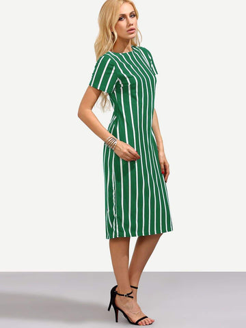 Vertical Striped Skinny Dress