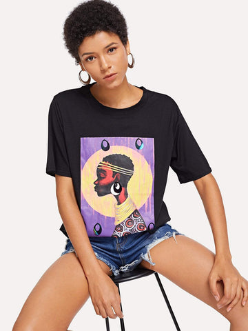 Figure Print Tee