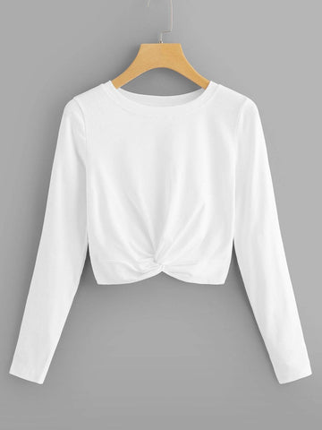 Twist Hem Striped Tee