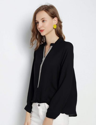 Fringe Embellished V-neck Top