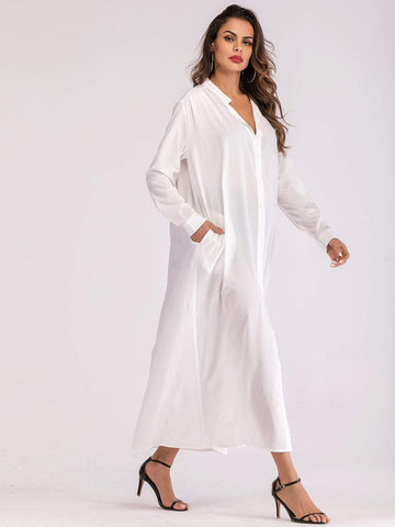 Button Through Maxi Shirt Dress