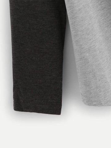 Twist Hem Colorblock Sleeve Tee