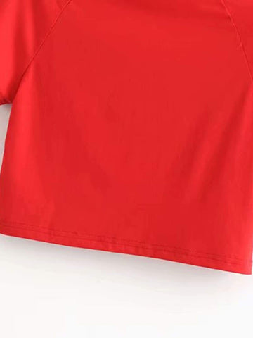 Letter Print Crop Tee