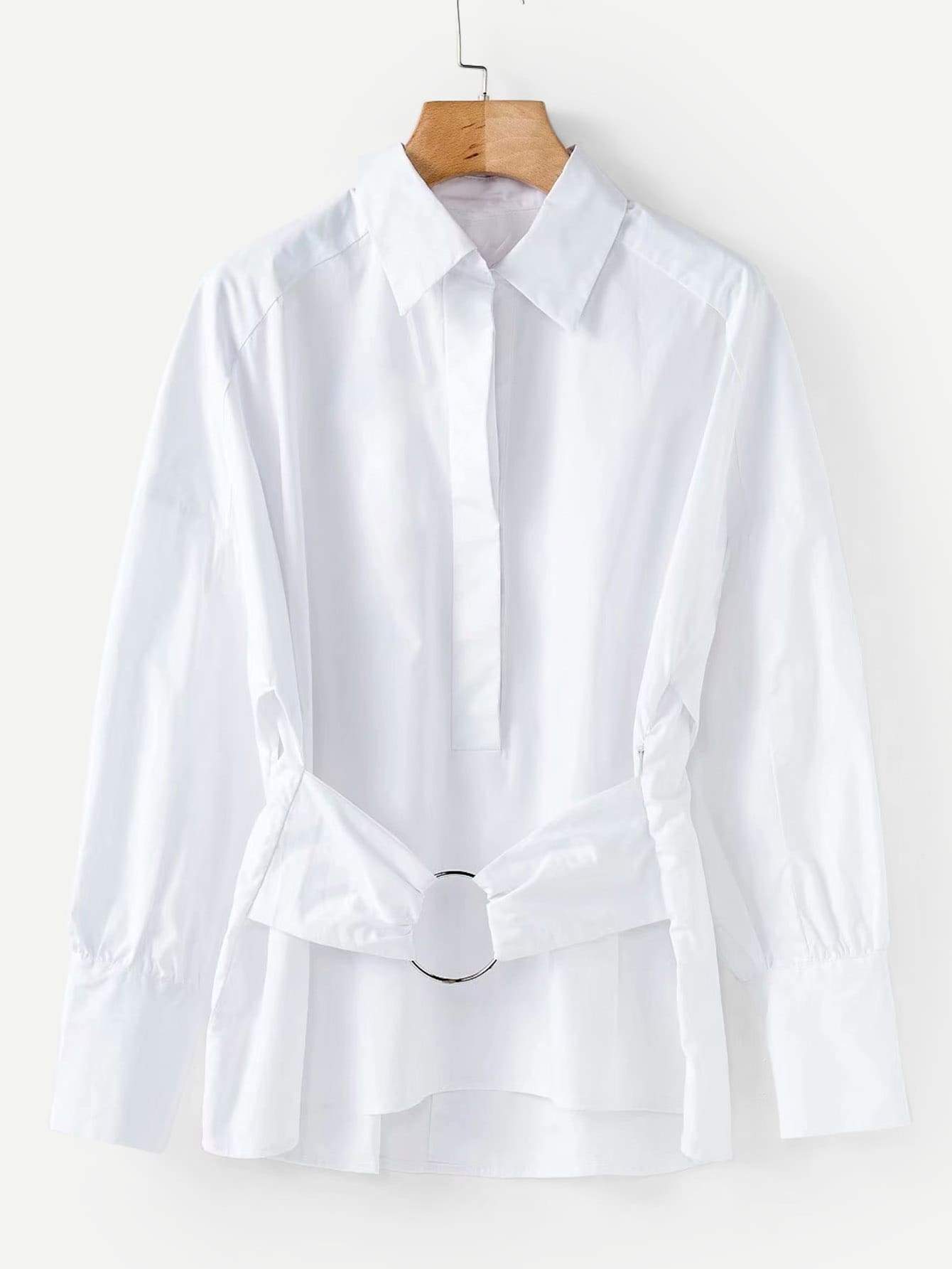 Drop Shoulder High Low Corset Blouse
