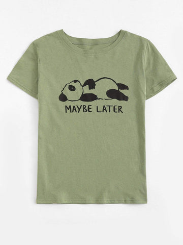 Cartoon & Letter Graphic Tee