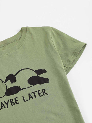 Cartoon & Letter Graphic Tee