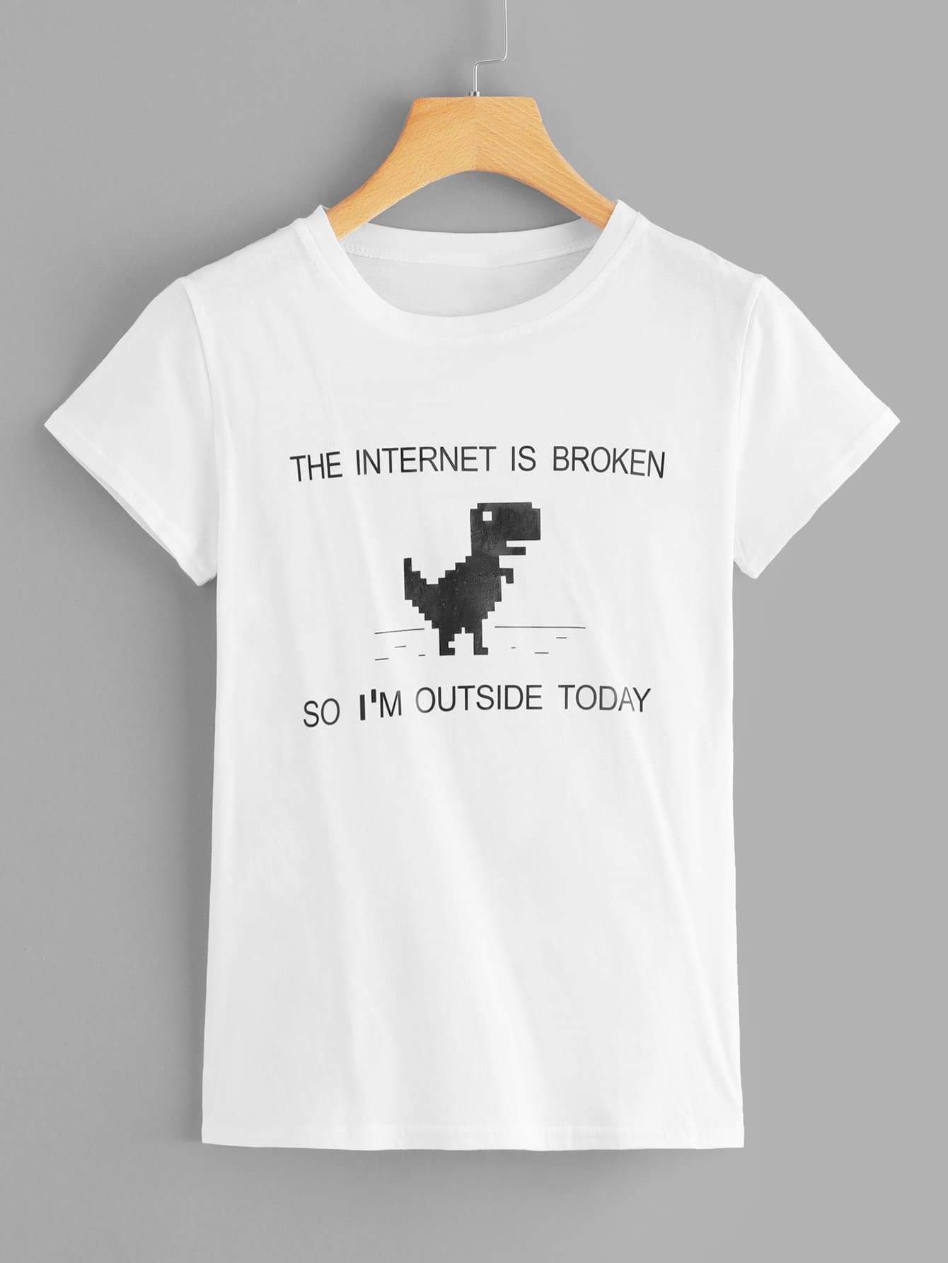 Letter And Dinosaur Print Tee