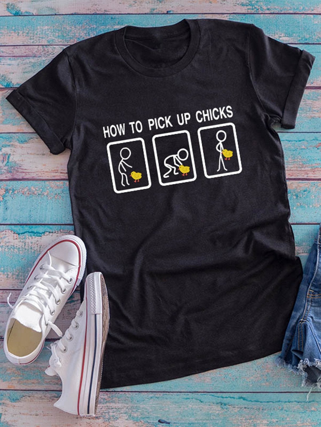Letter & Outline Figure Graphic Tee