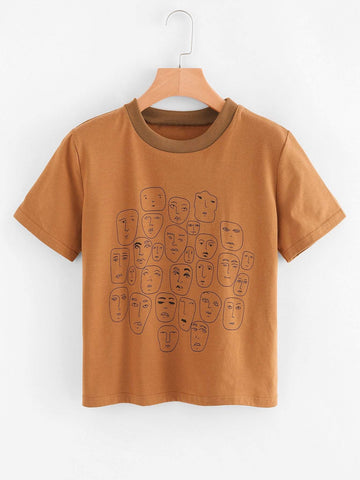 Cartoon Portrait Graphic Tee
