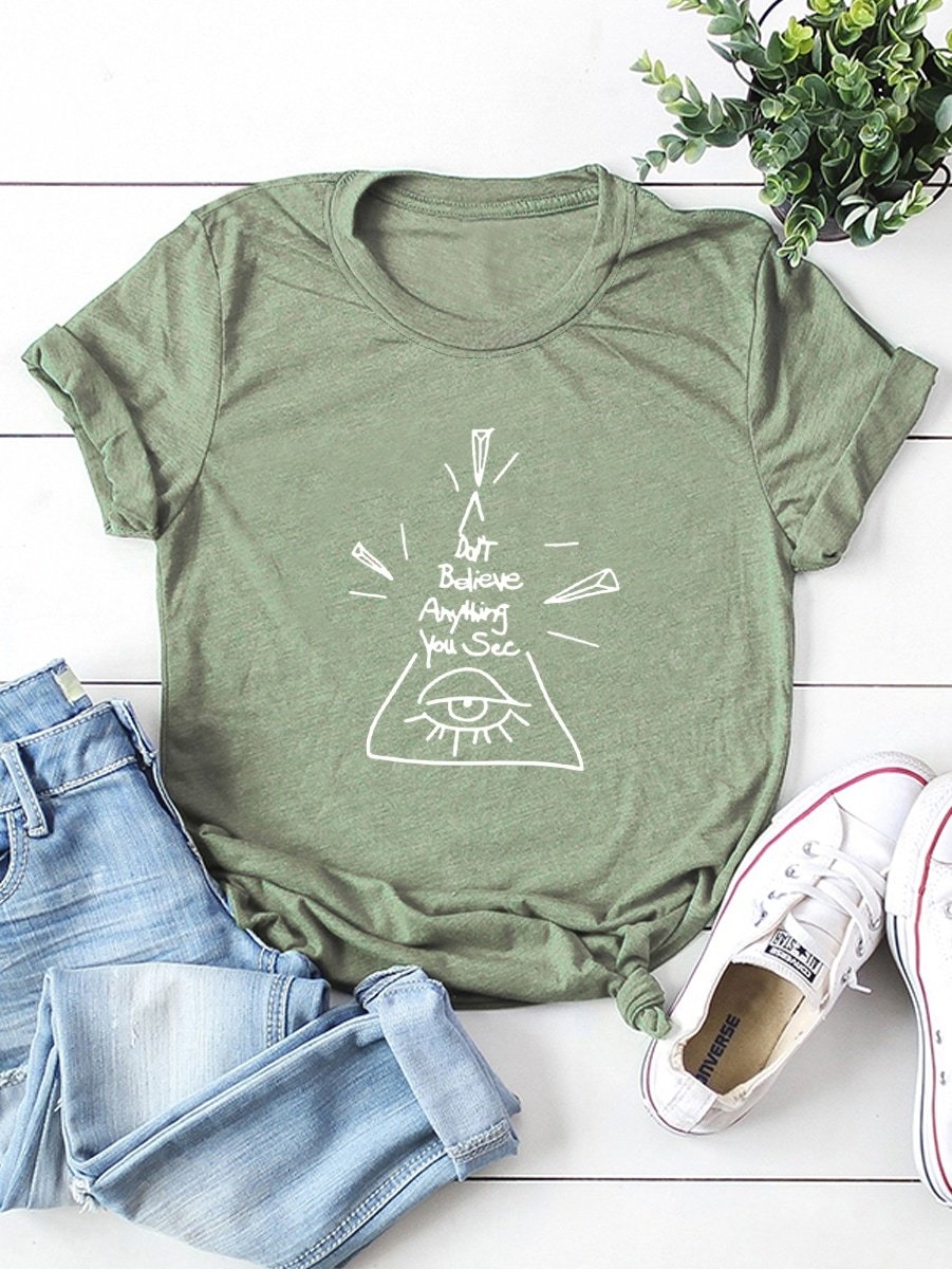 Letter And Geo Print Tee