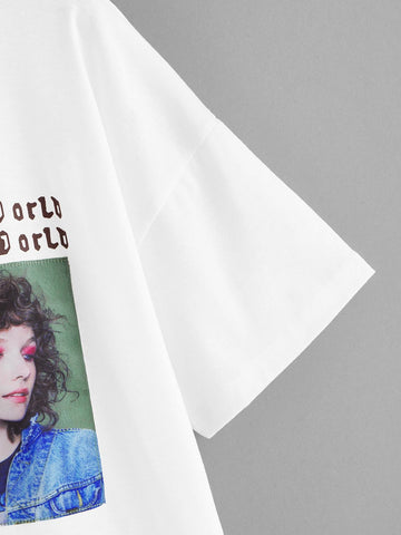 Figure Graphic Spliced Tee