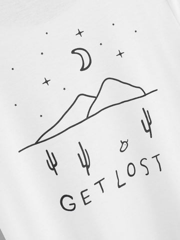 Letter And Mountain Print Tee