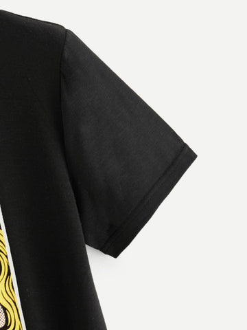 Figure & Letter Graphic Tee