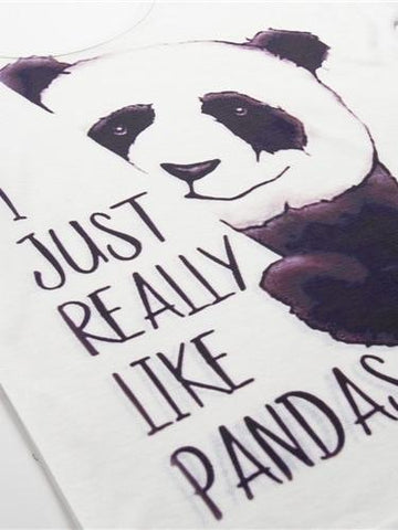 Letter And Panda Print Tee