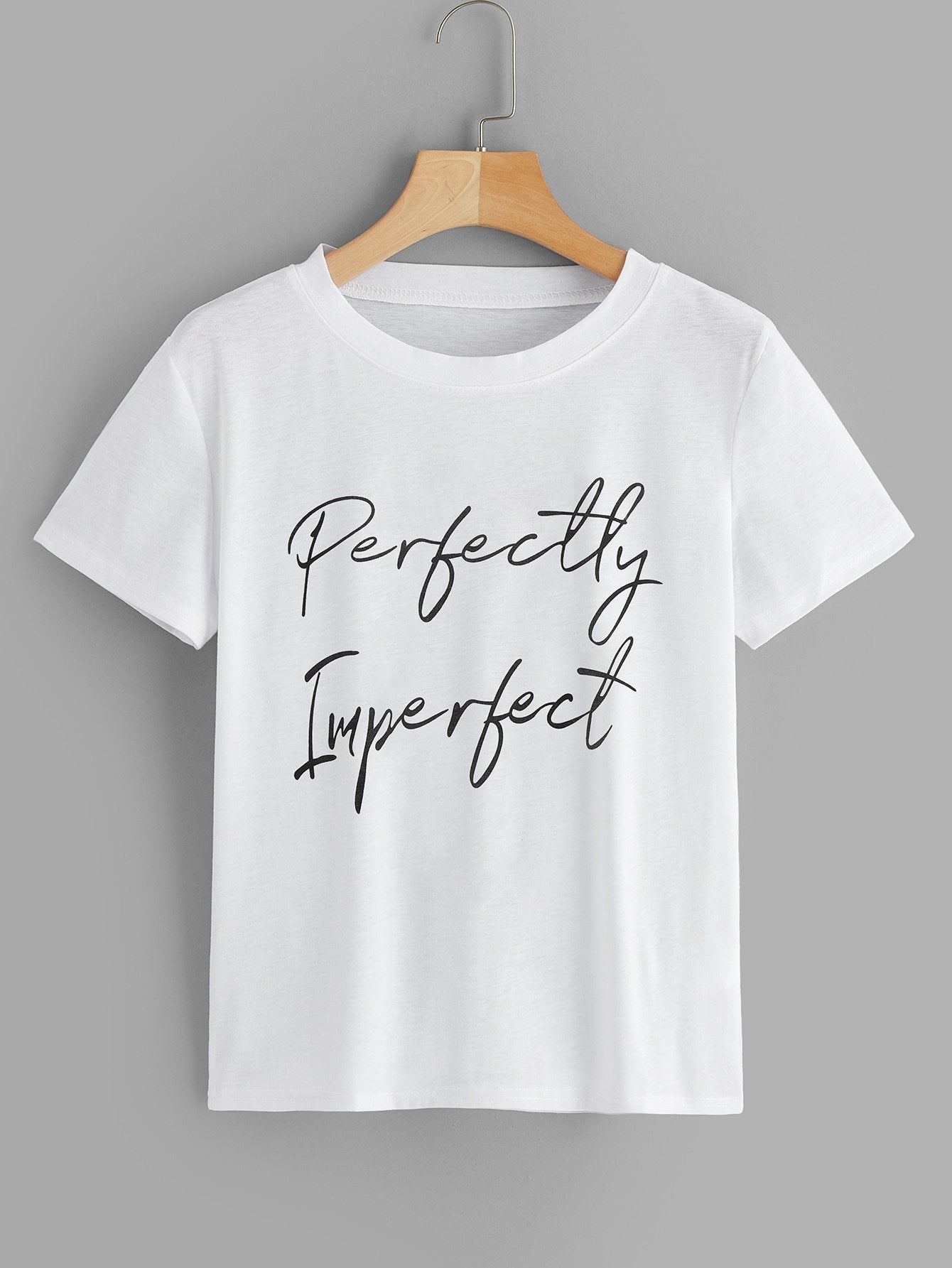 Slogan Graphic Round Neck Tee