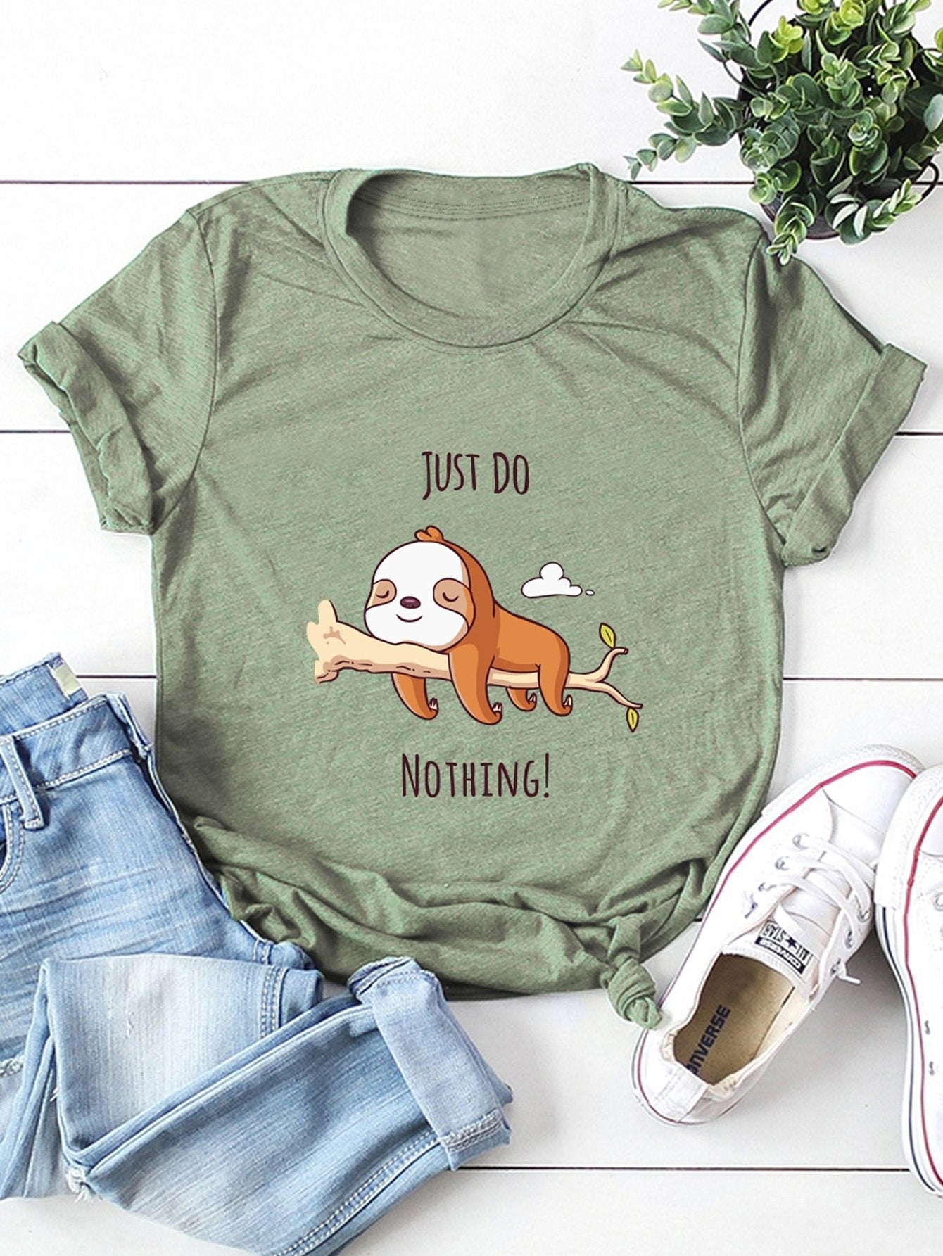 Letter And Cartoon Graphic Tee