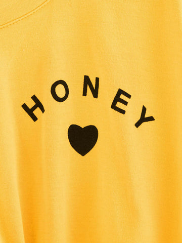 Letter Graphic Twist Hem Tee
