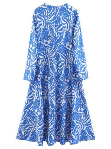 Leaf All Over Printed Dress