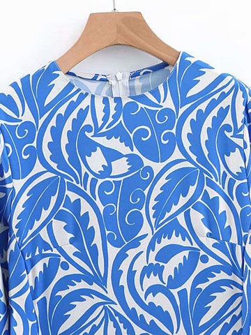 Leaf All Over Printed Dress