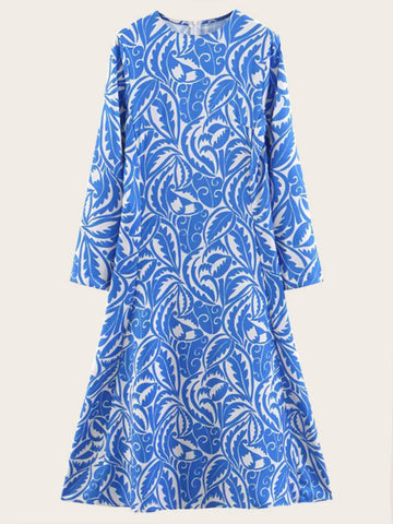 Leaf All Over Printed Dress