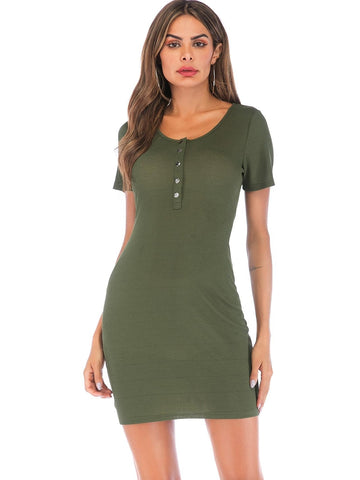 Ribbed Henley Dress