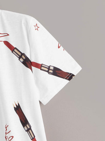 Lip And Lipstick Print Tee
