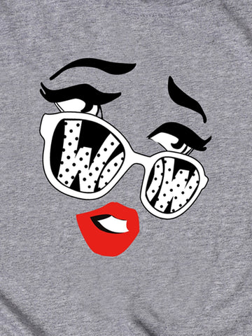 Eyes And Lip Print Tee