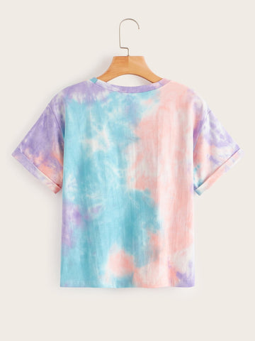 Tie Dye Letter Graphic Tee
