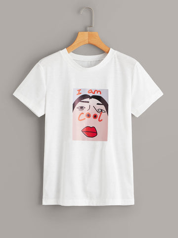 Figure & Letter Graphic Tee