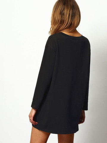 Coffee Print Long T-Shirt