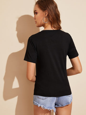 Contrast Sequin Tee