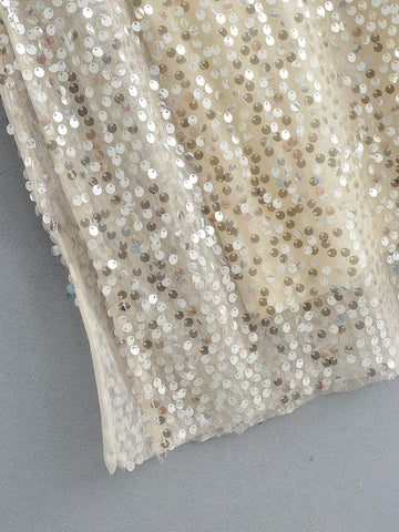 Solid Cami Dress & Sequin Overlay Dress