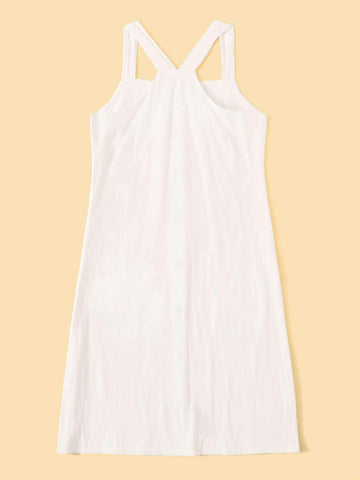 Dual Pocket Button Front Cami Dress