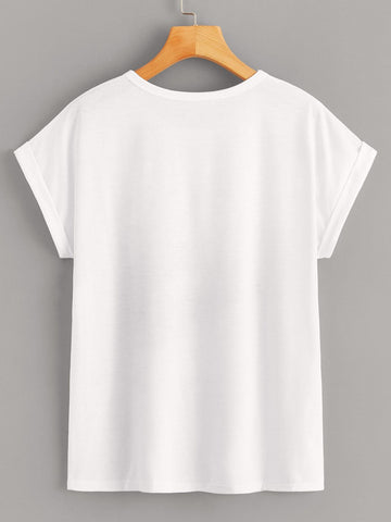 Lip & Letter Print Tee