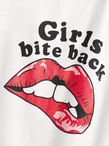 Lip & Letter Print Tee