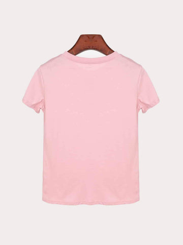Floral & Letter Print Tee