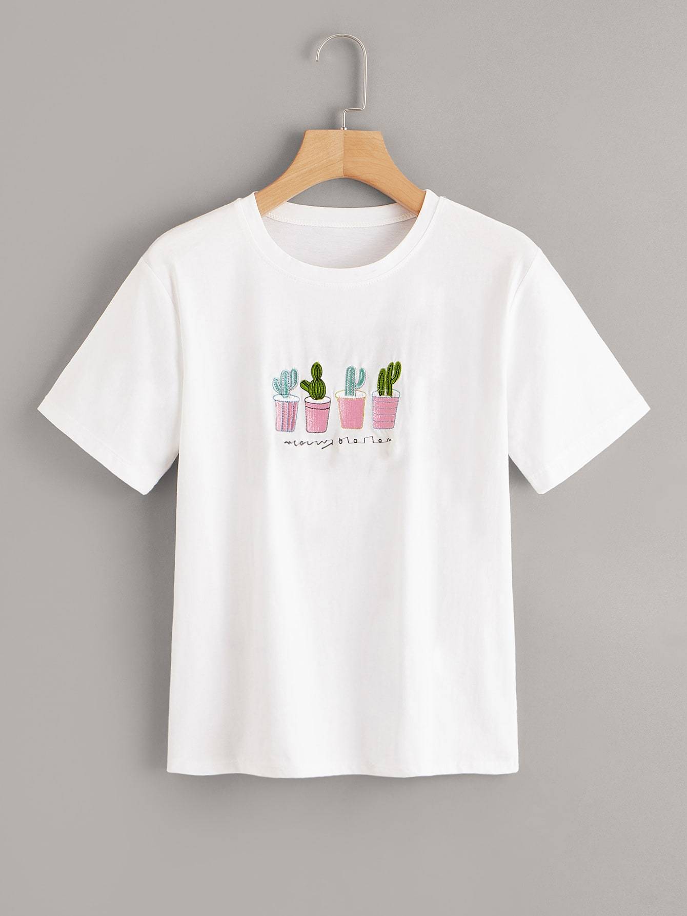 Potted Plant Embroidered Tee